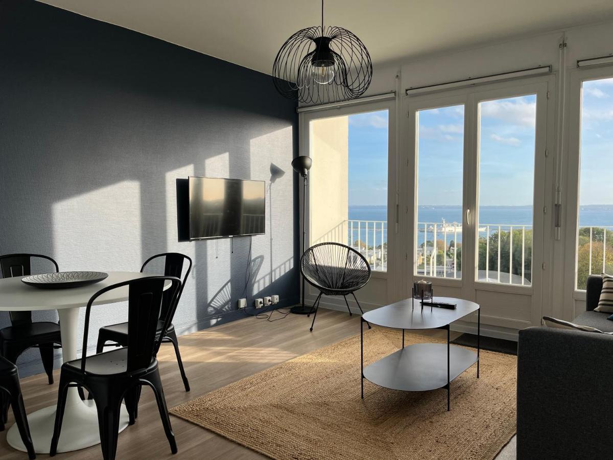 Nouveau! Appartement Vue Mer 180° Et Place Parking Brest Exteriör bild